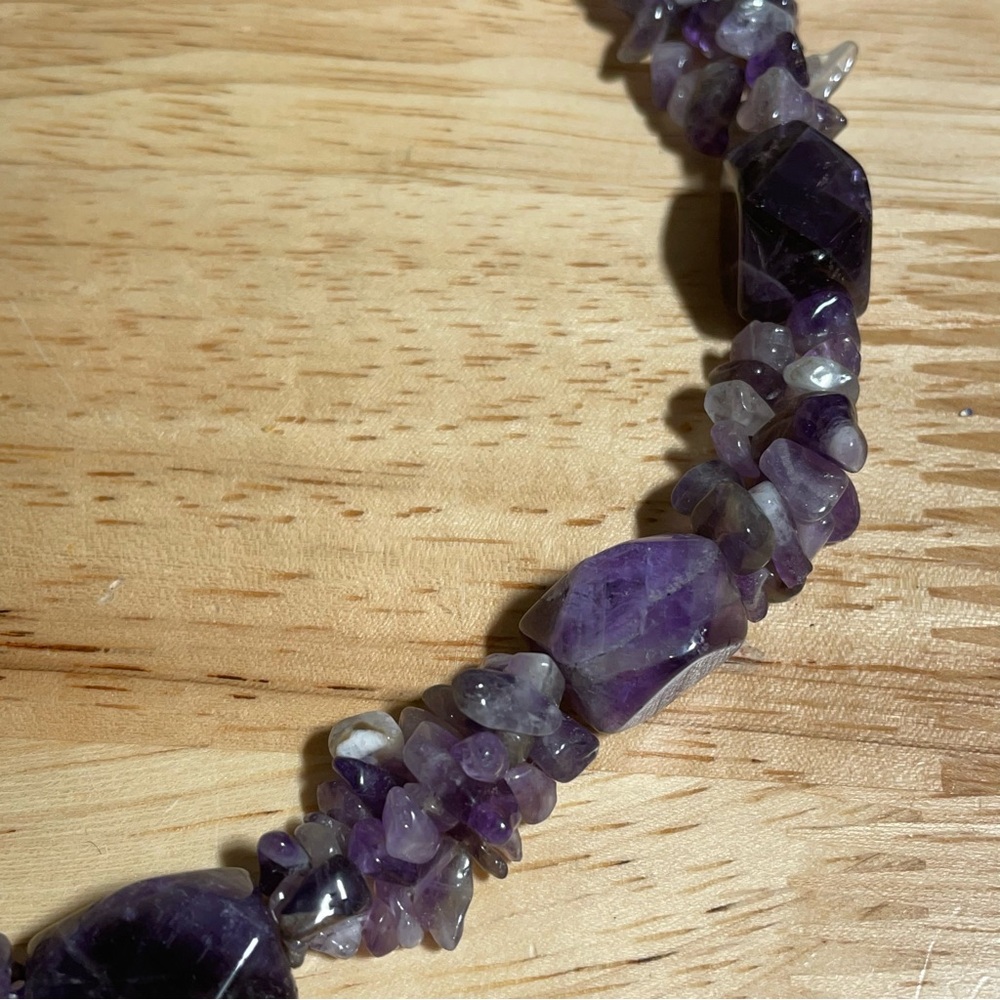 Natural Amethyst Multilayer Statement Necklace - image 4